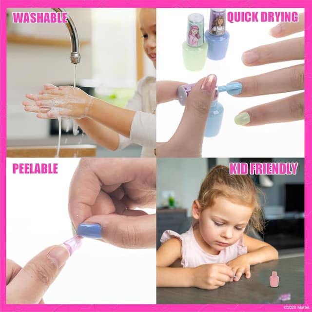 Detalle 2 de Barbie Nagellack Set mit Nageltrockner