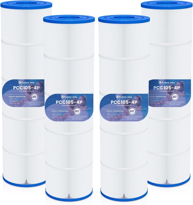 Detalle de Future Way CCP420 Pool Filter Cartridges (Replacement for Pentair Clean & Clear Plus 420) — 4-Pack