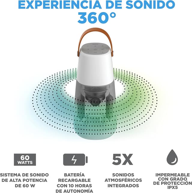 Detalle 2 de ION Audio Bright MAX - Altavoz Bluetooth Impermeable con Luz 🔊