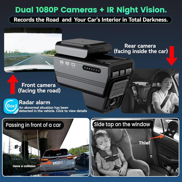 Thumbnail 3 de DeerAsk 4G LTE Dual Dash Cam 1080P