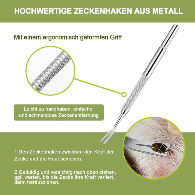 Detalle 2 de Nepfaivy Zeckenzange 5er Set für Hunde