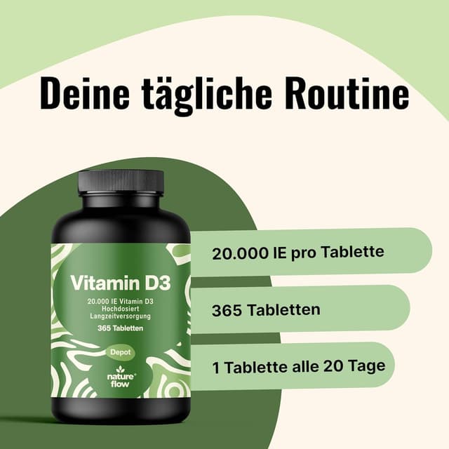 Detalle de Vitamin D3 20000 IE 365 Tabletten