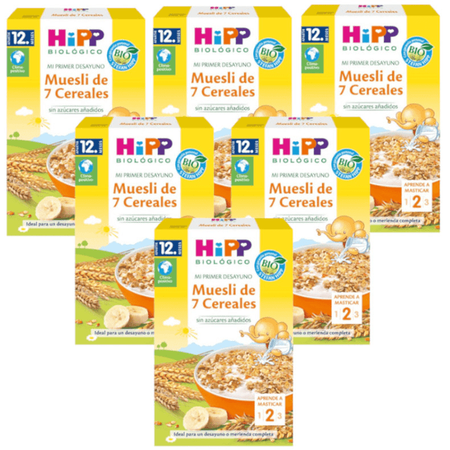 Imagen de HiPP Biológico Mi Primer Desayuno Muesli 7 cereales +12m 6×200 g en OfertitasTOP