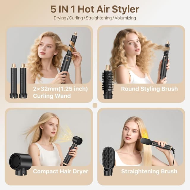 Detalle 2 de Sendowtek 5-in-1 Hot Air Styler 1000W hair tool 💇♀