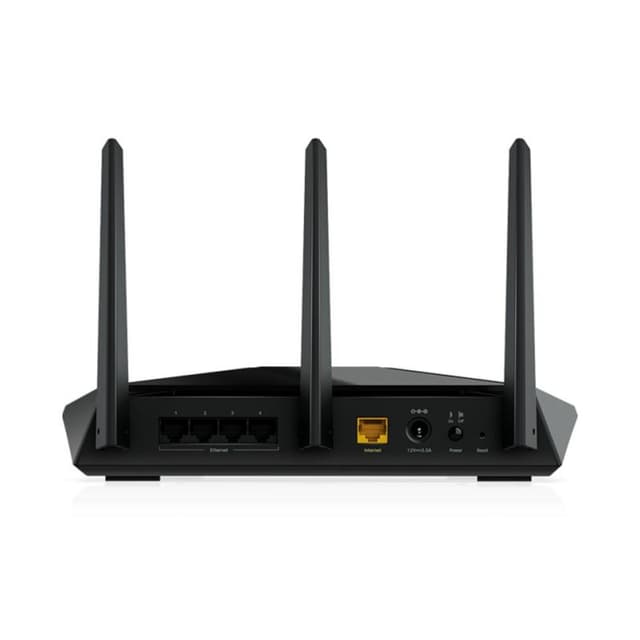 Detalle de Netgear Nighthawk RAX30 router WiFi 6 doble banda con 2,4 Gbps, 3 antenas y puertos USB 3.0