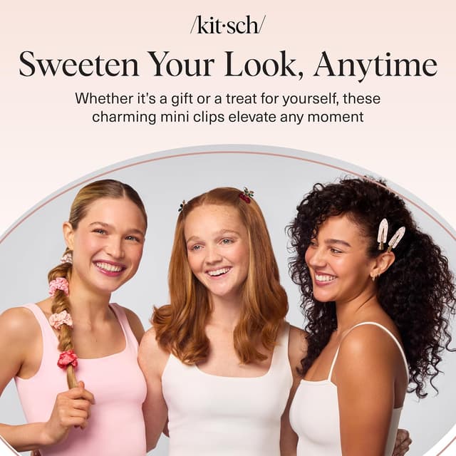 Thumbnail 6 de Kitsch Cherry Small Hair Clips for Women (2pcs) – Rhinestone Mini Claw Clips