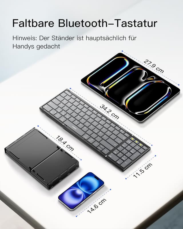 Detalle 2 de Inateck Nomad N0135 faltbare Bluetooth‑Tastatur 328,5 g