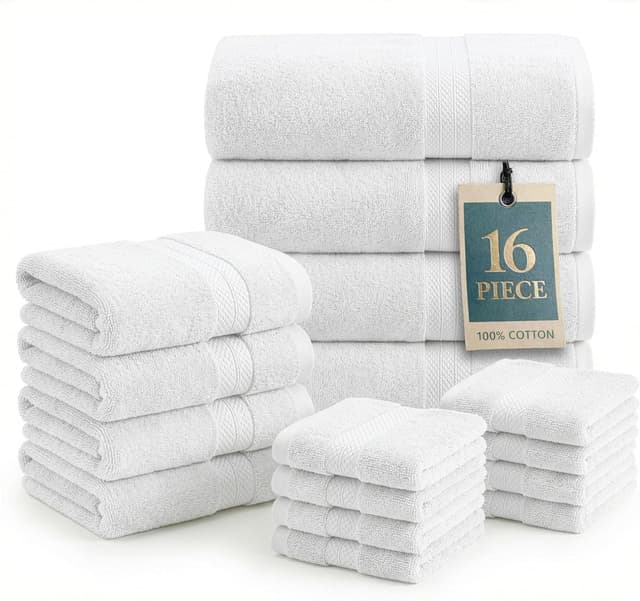 Detalle de LANE LINEN 16-Piece Bath Towel Set