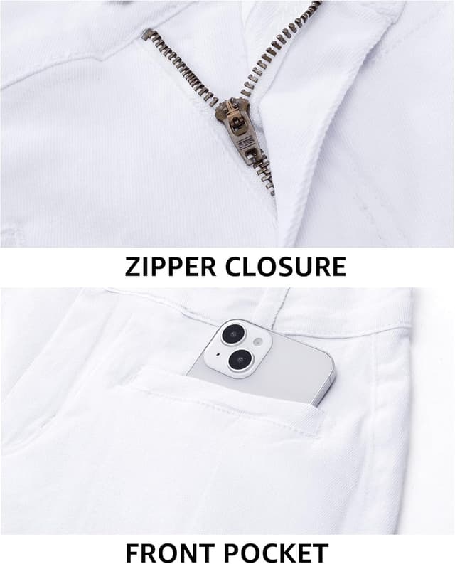 Detalle de luvamia Capri Jeans for Women High Waisted Slim Straight Stretchy Denim Capris Pants with Welt Pockets