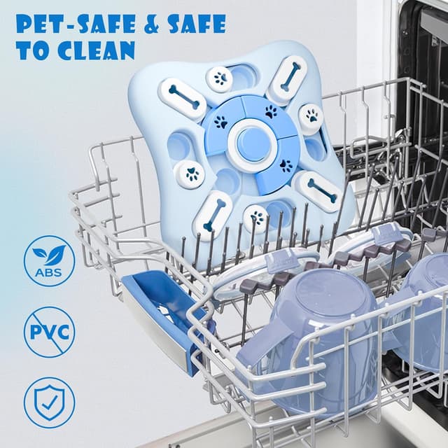 Detalle de Hundespielzeug Intelligenz: Quietschgeräusche & Leckerli-Spiel für IQ-Training, waschbar (weiß)