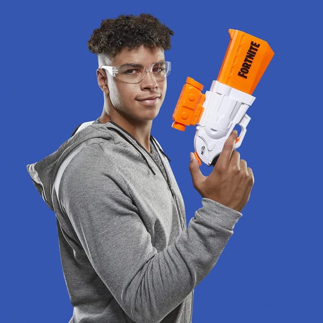 Detalle de Nerf Fortnite SR Blaster (4-Dart Hammer Action) with Removable Scope and 8 Nerf Elite Darts
