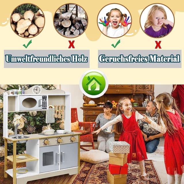 Thumbnail 3 de Aufun Cucina giocattolo in legno 68x26x78 cm