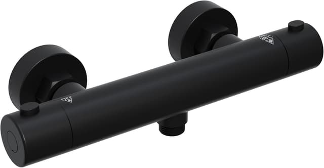 Detalle de Görbach miscelatore doccia termostatico nero con blocco di sicurezza a 38°C