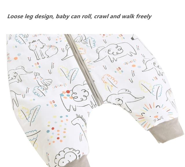 Thumbnail 6 de Chilsuessy 2er Pack Baby-Schlafsack mit Füßen 2,5 Tog (Zoo & Bär), geeignet ab 80 cm – ideal für Winter & Übergang