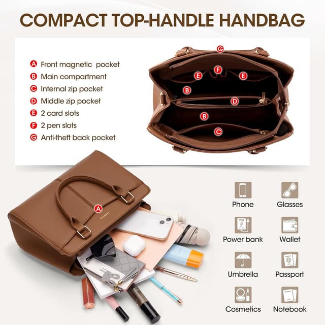 Detalle 2 de RAINSMORE Handtasche Mittelgroß 31×14×22 cm