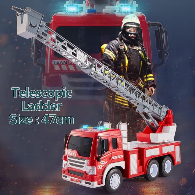 Thumbnail 5 de HERSITY Feuerwehr-Spielzeug 1:16 Drehleiter