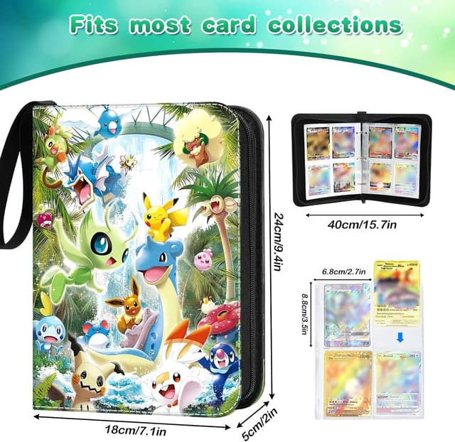 Detalle 2 de Sammelalbum für Karten – Tragbares Kartenalbum mit 50 Seiten, Platz für bis zu 400 Karten