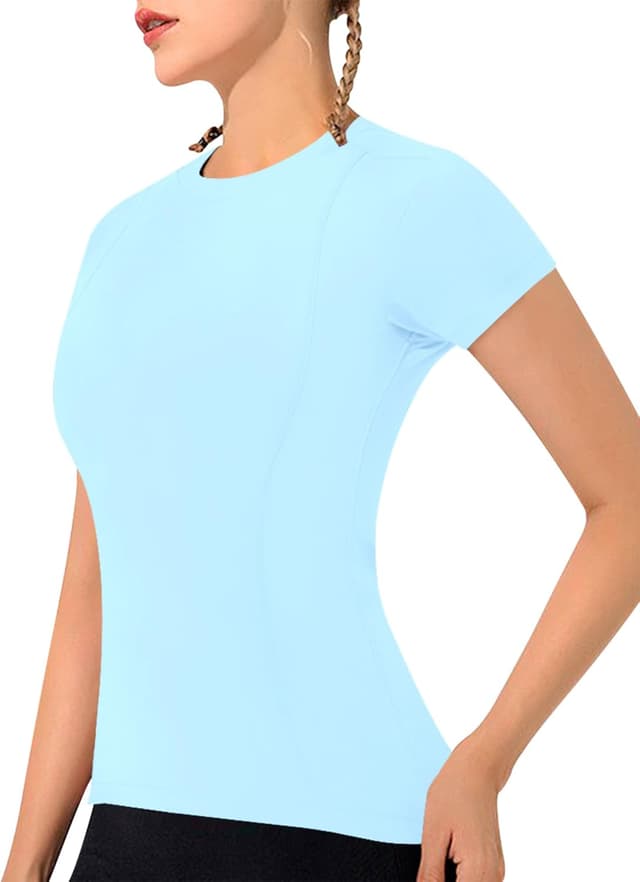 Thumbnail 6 de IECCP Women’s Gym Shirts Workout, Yoga & Running Sports Tops (Quick-dry, Short Sleeve)