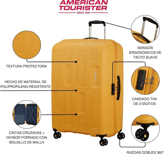 Detalle 2 de American Tourister Ellipso Spinner M Maleta Negra 68cm ✈