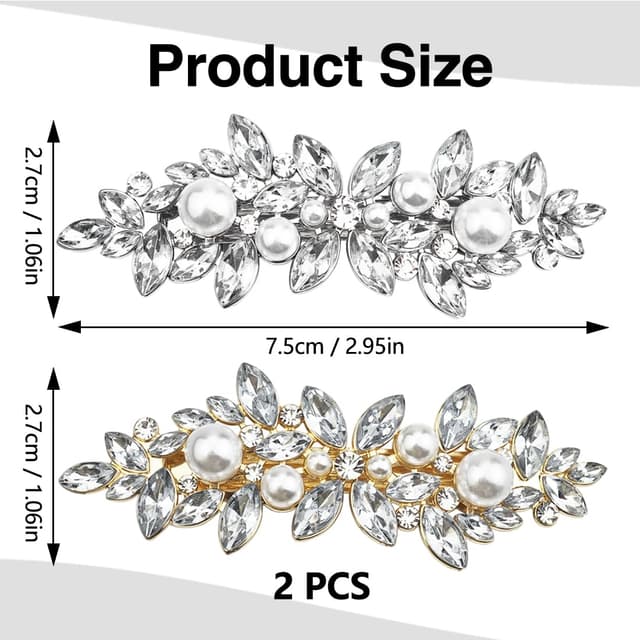 Thumbnail 5 de SHSMPXOY Strass Haarspange Silber 2er Set Hochzeit