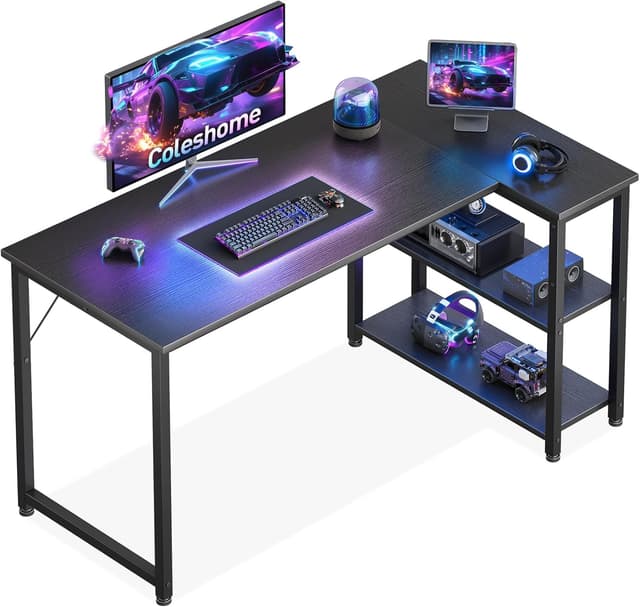 Detalle de Coleshome Gaming Tisch 120x70 Eckschreibtisch