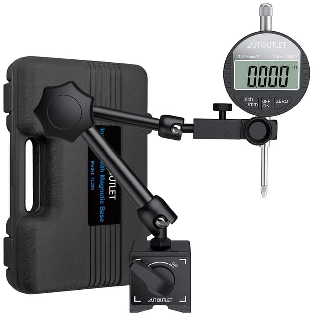 Detalle de Electronic Digital Dial Indicator Gage with 132lbs Magnetic Base, 0-1 Inch (25.4mm) | Switchable Metric/Imperial