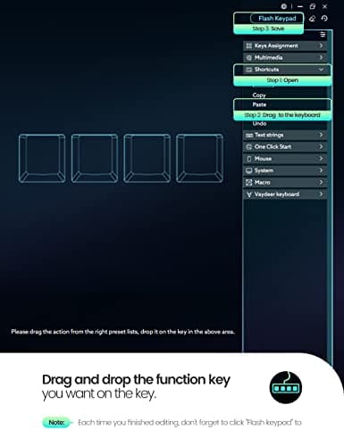 Detalle 2 de VAYDEER teclado macro con 4 teclas NKRO