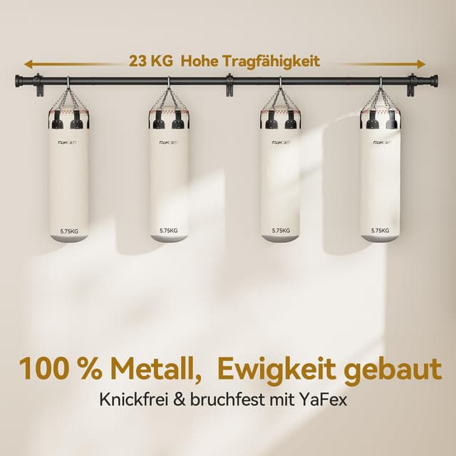 Detalle de YaFex Gardinenstange Schwarz 25 mm bis 300 cm