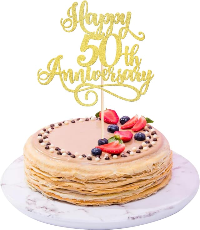 Imagen de Xsstarmi Happy 50th Anniversary cake topper en OfertitasTOP
