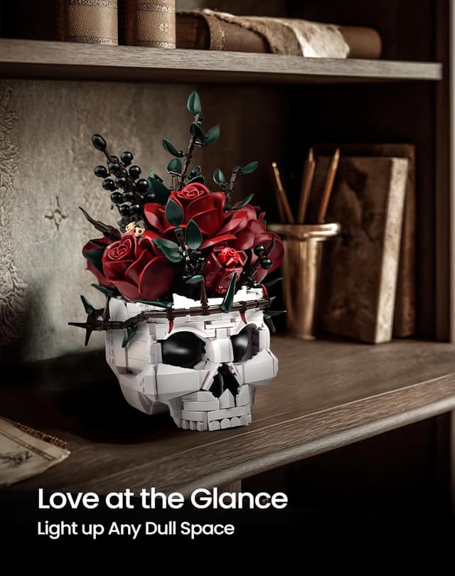 Thumbnail 6 de iATOM Skull Roses Building Set 10.8 in 💐