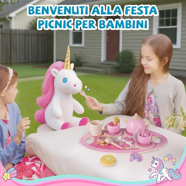 Thumbnail 5 de Set da Tè Unicorno in Legno 13 pezzi 🧁