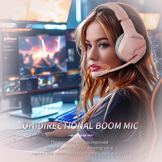 Detalle de BINNUNE Gaming Headset Wireless (2,4G & Bluetooth 5.3) für PS4/PS5 und PC – mit Mikrofon