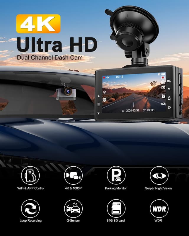 Thumbnail 1 de zhiroad Dashcam 4K con pantalla IPS 3