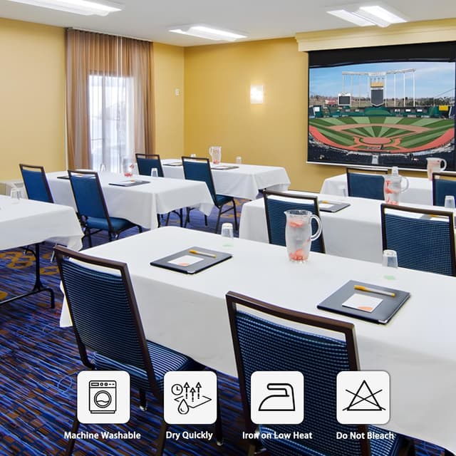 Thumbnail 6 de 8 Pack White Table Cloth 60 x 126 Inch Rectangular Tablecloths for 8-Foot Tables