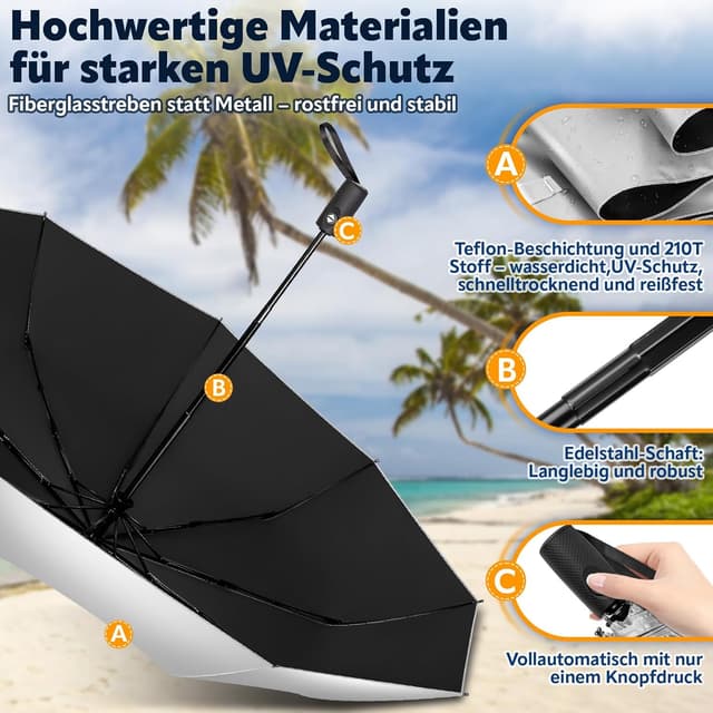 Thumbnail 6 de ZOMAKE Sonnenschirm UPF 50+ Regenschirm