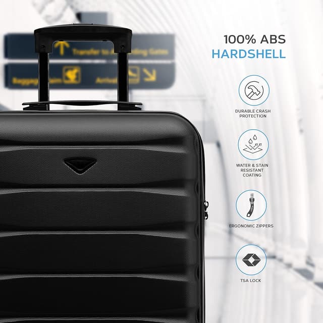 Detalle 2 de Flight Knight valigia rigida ABS a 4 ruote per cabina 55 x 40 x 23 cm (bagaglio a mano approvato per compagnie selezionate)