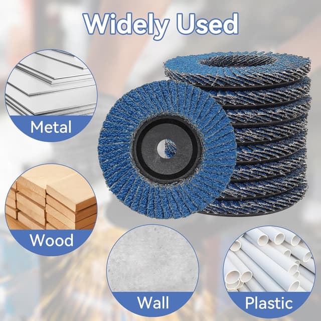 Thumbnail 6 de 10er-Set Fächerscheiben Ø 76 mm (40 Korn) für Winkelschleifer – Lamellenschleifscheiben zum Entgraten, Entfernen von Rost und Farbe