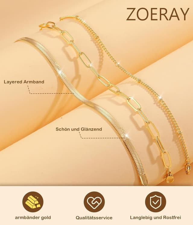Detalle de ZOERAY Bracelet femme or/argent – ensemble empilable serpent twist, clips et joncs, plaqué, réglable