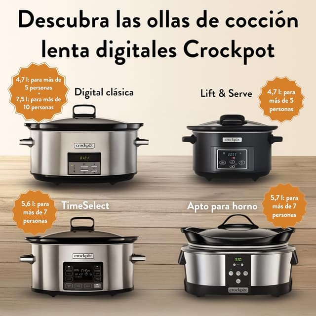 Thumbnail 6 de Crockpot TimeSelect Olla de cocción lenta 5,6 L