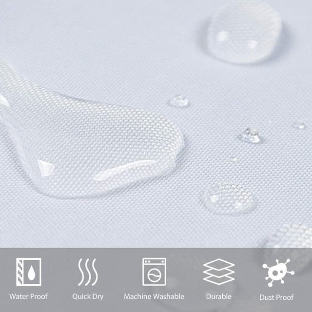 Detalle de Furlinic Petit rideau de douche anti-moisissure en polyester imperméable (100 x 200 cm) avec 6 crochets