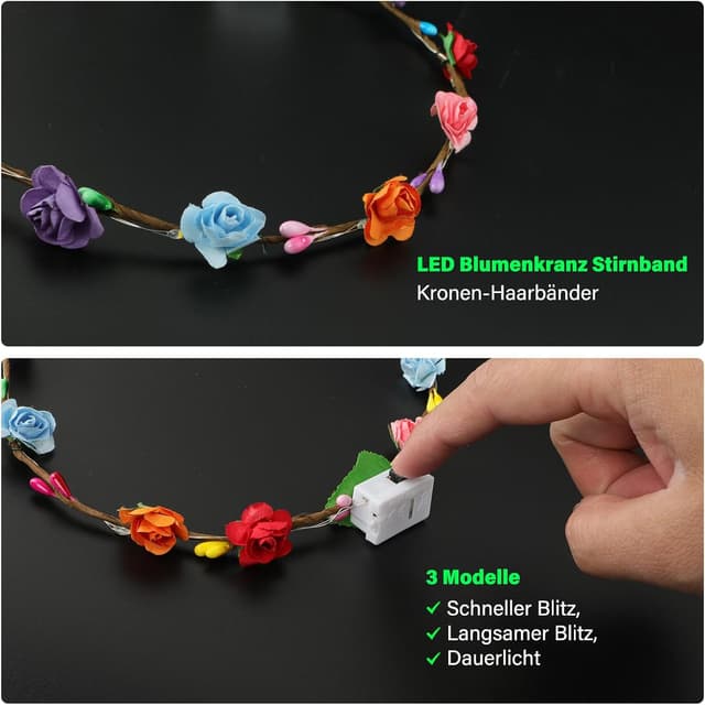 Thumbnail 2 de Couronne de fleurs LED 12 pièces 🎀