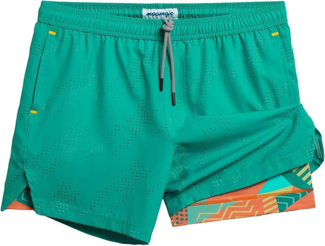 Detalle de maamgic Men’s 2-in-1 Running Shorts with Compression Liner (5")