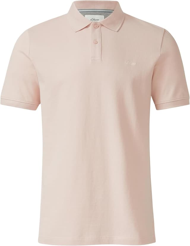 Detalle de s.Oliver Poloshirt mit kleinem Label-Print – reguläre Passform in Piqué-Baumwolle