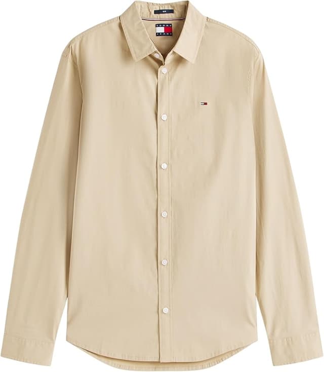 Detalle 2 de Tommy Jeans TJM Original camisa hombre talla S beige