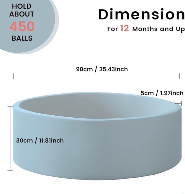 Detalle de Zedachica Memory Foam Ball Pit for Toddlers (1–3 years), Round Play Ball Pool, Baby Blue (NO Balls)