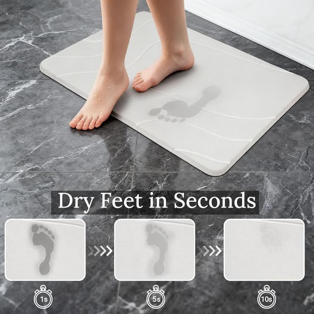 Thumbnail 4 de Euqvunn Tapis de Bain Diatomite 60 x 39 cm