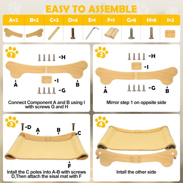 Thumbnail 6 de DONWEI Sisal Cat Scratcher Bed, 60 x 37.5