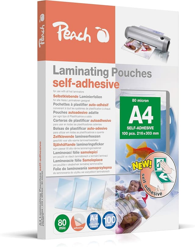 Detalle de Peach Laminierfolien A4 80 µm, 100 Stück 📄