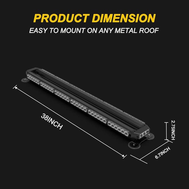 Thumbnail 6 de Barre lumineuse gyrophare LED KAMOPA 96 cm (78 LED) 12/24 V avec clignotants stroboscopiques