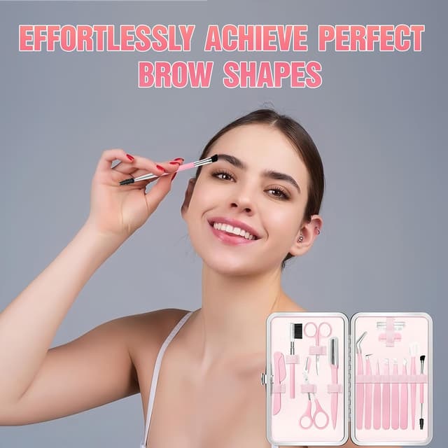 Thumbnail 6 de Eyebrow Kit 17-in-1 Tweezers & Grooming Tools Set (Stainless Steel) with Travel Bag